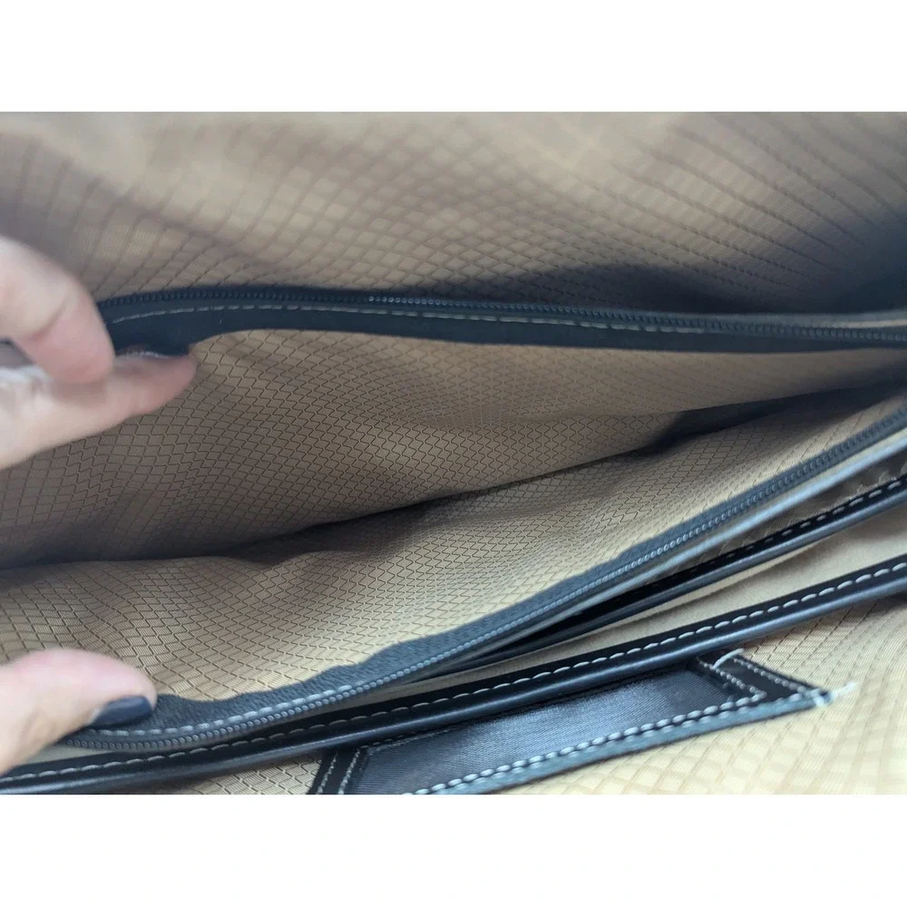 McKlein Laptop Briefcase Black Leather Structured Tote Large Y2K Style Career